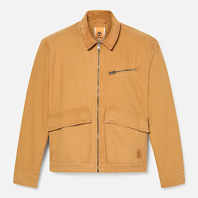 Veste en toile délavée Strafford pour homme en jaune