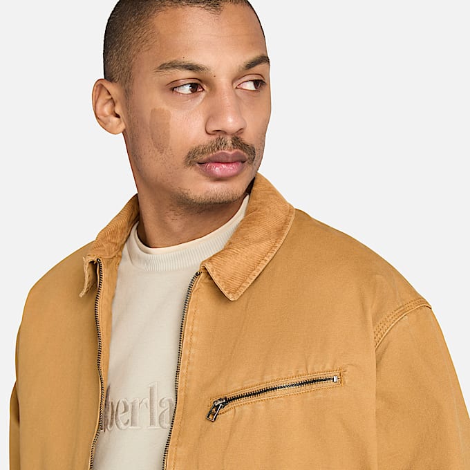 Veste en toile délavée Strafford pour homme en jaune