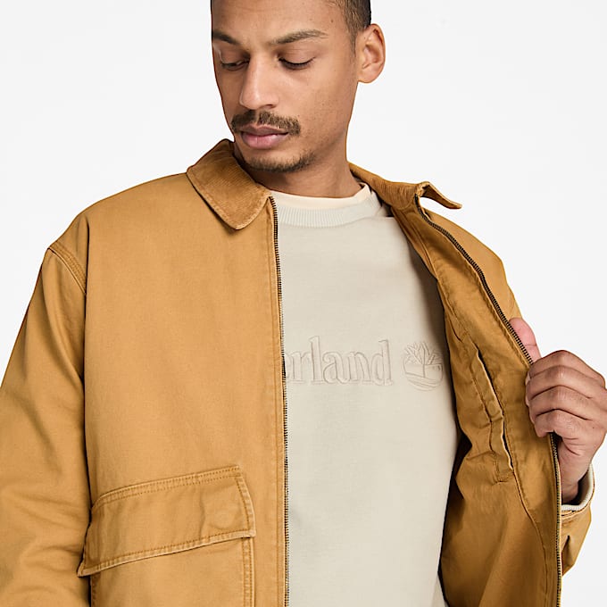 Veste en toile délavée Strafford pour homme en jaune