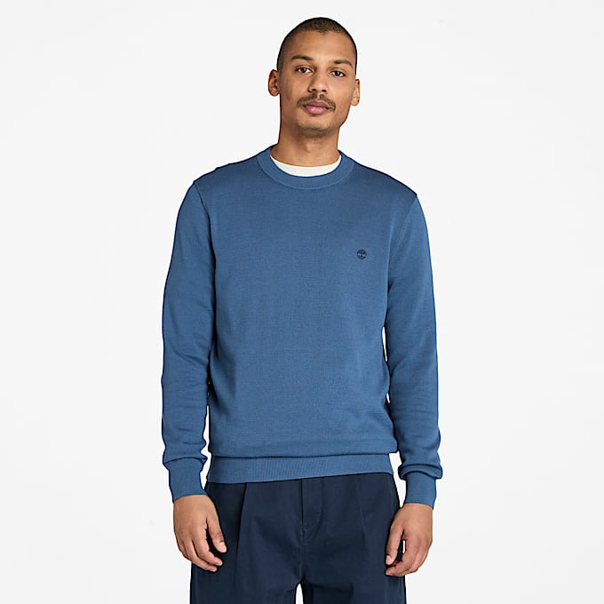 Garngefärbter Williams River Pullover aus Baumwolle für Herren in Blau - 1