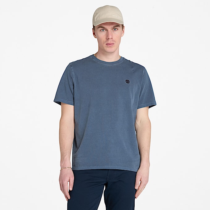 Stückgefärbtes Dunstan River Kurzarm-T-Shirt für Herren in Dunkelblau - 1
