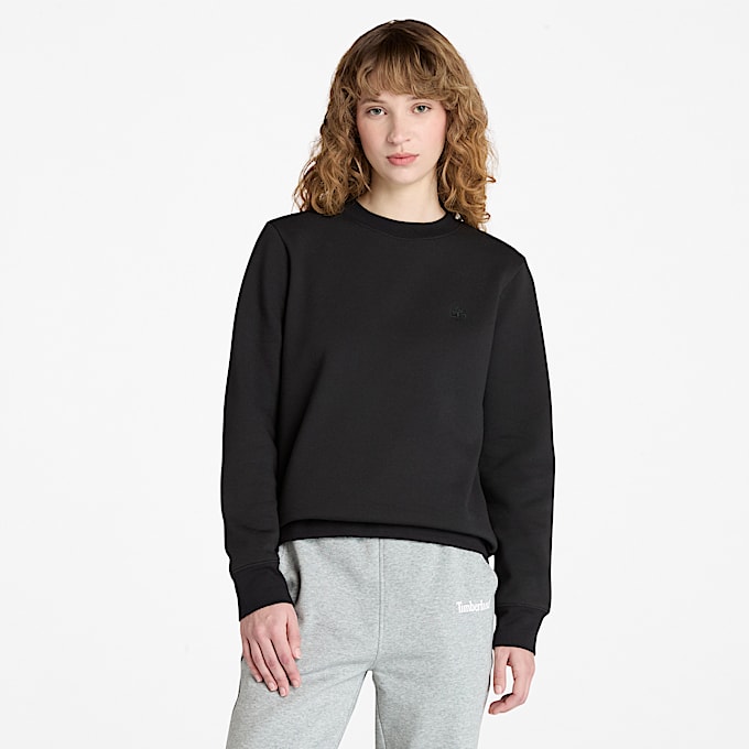 Exeter River Brushedback Crewneck Sweatshirt for Women in Black - 1