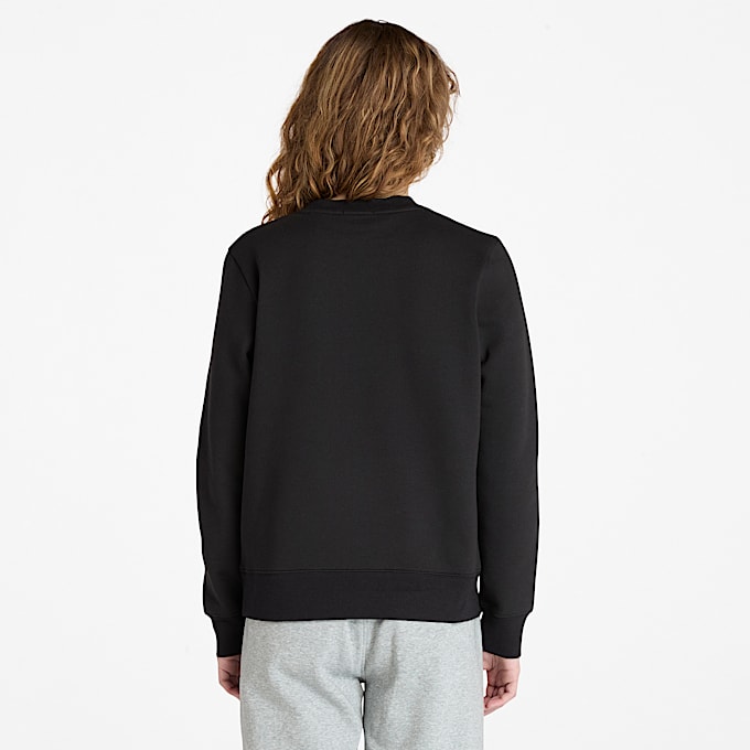 Exeter River Sweatshirt mit gebürsteter Rückseite und Rundhalsausschnitt für Damen in Schwarz