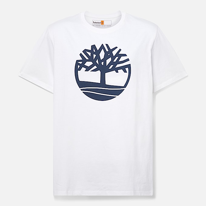 Kennebec River Kurzarm-T-Shirt mit Baumlogo für Herren in Weiß