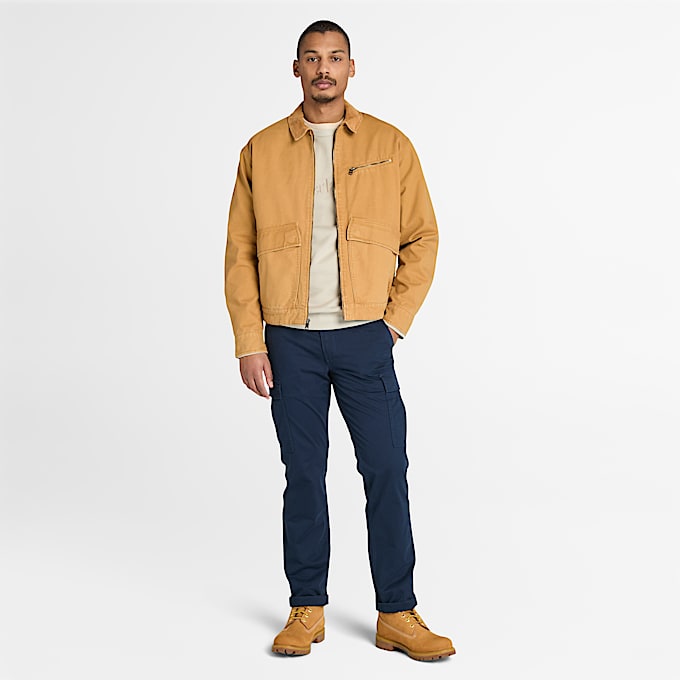 Veste en toile délavée Strafford pour homme en jaune