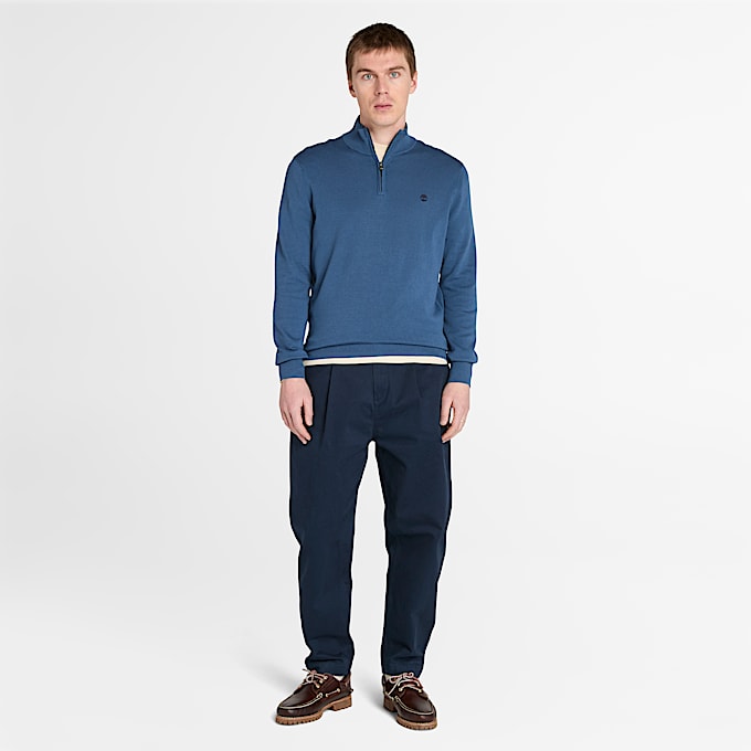 Williams River Pullover mit 1/4-Reißverschluss für Herren in Dunkelblau