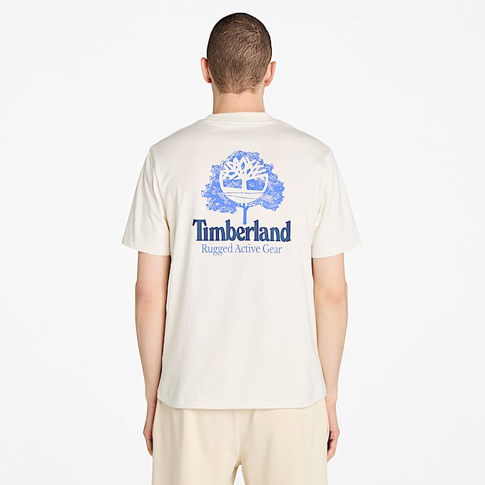 Rugged Active Gear Back Graphic T-shirt for Men in White