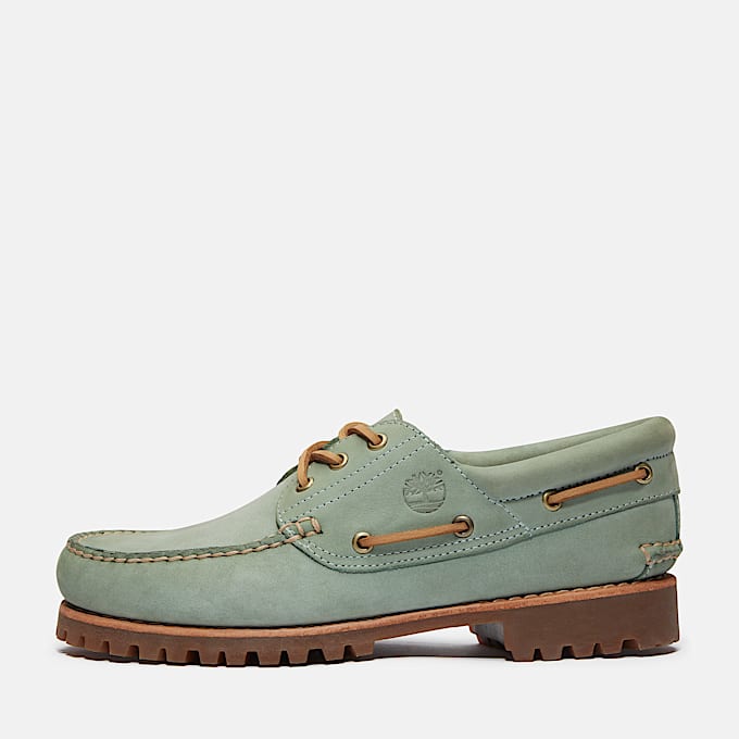 Sapato de Vela Cosido à Mão com Reentrâncias e 3 Ilhós Timberland® Authentic em Verde