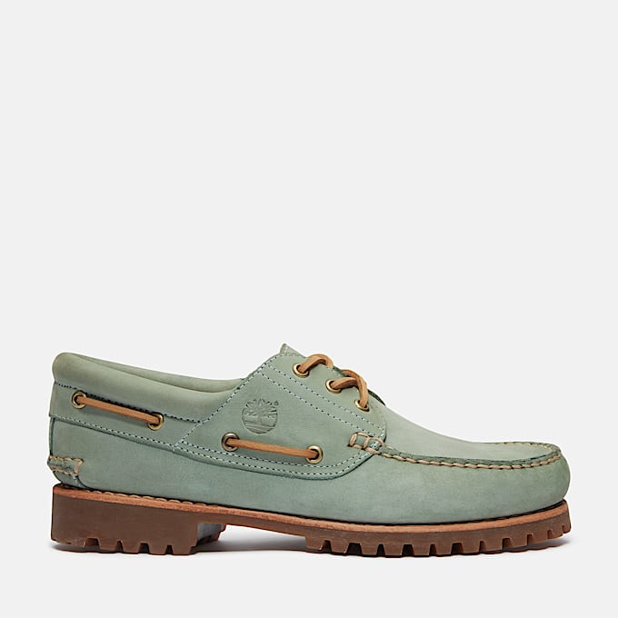 Sapato de Vela Cosido à Mão com Reentrâncias e 3 Ilhós Timberland® Authentic em Verde - 1