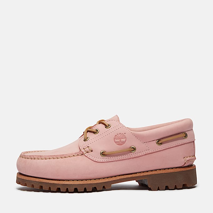 Sapato de Vela Cosido à Mão com Reentrâncias e 3 Ilhós Timberland® Authentic em Cor-de-rosa