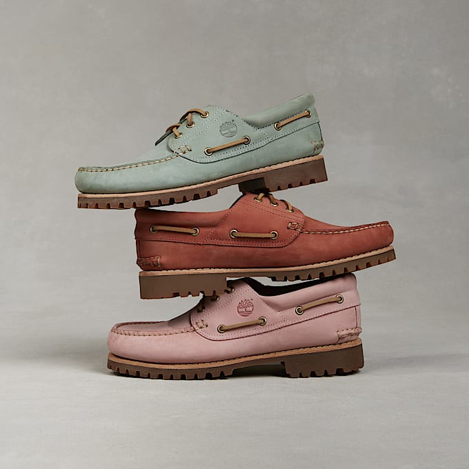 Chaussure bateau authentique cousue main à 3 œillets Timberland® en Vert