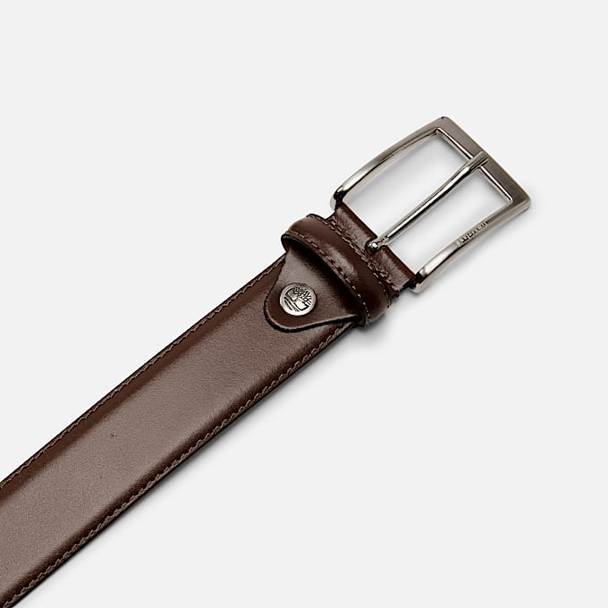 Birch Point Adjustable Leather Belt for Men in Dark Brown
