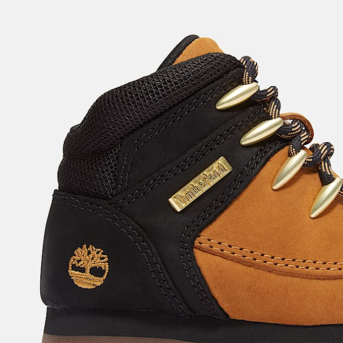 Euro Sprint Mid Lace-Up Boot for Toddler in Black & Yellow