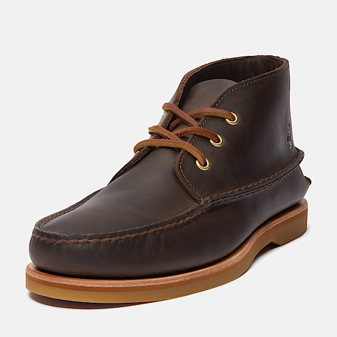 Crafted Boat Mid Boot for Men in Dark Brown