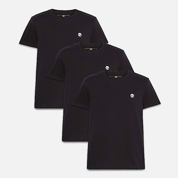 Lot de 3 t-shirts Dunstan River pour homme en noir - 1