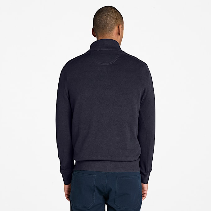 Williams River Pullover mit 1/4-Reißverschluss für Herren in Dunkelblau