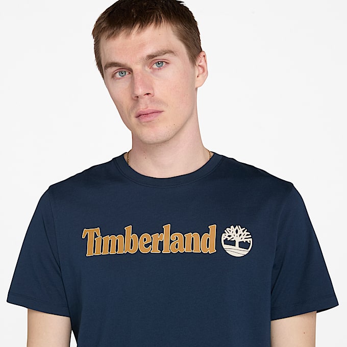 Kennebec River Linear Logo-T-Shirt für Herren in Dunkelblau