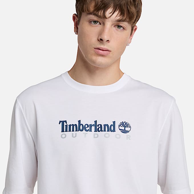 T-shirt met korte mouwen, logo en UV-bescherming voor uniseks in wit