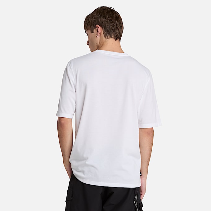 T-shirt met korte mouwen, logo en UV-bescherming voor uniseks in wit