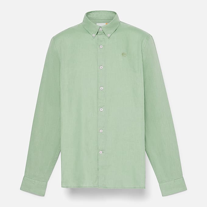 Camicia in Lino Mill Brook da Uomo in verde