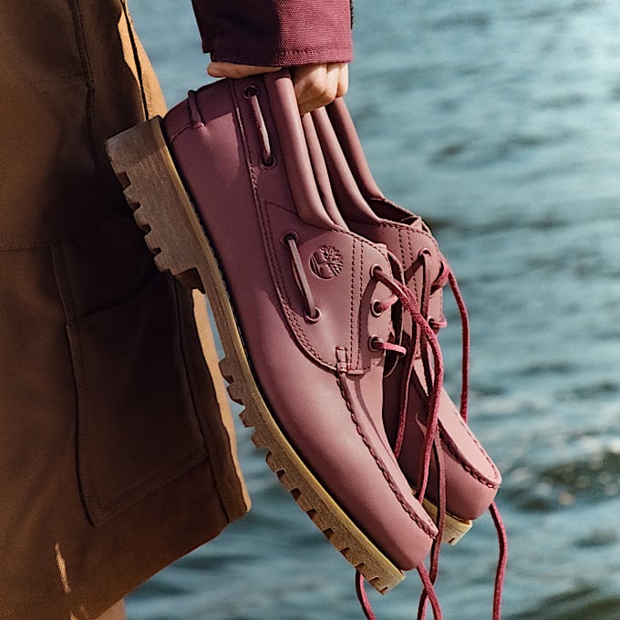 Scarpa da Barca 3-Eye Lug Timberland® and HIGHSNOBIETY da Uomo in rosso scuro