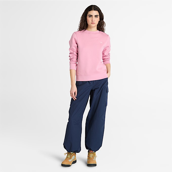 Exeter River Brushedback Crewneck Sweatshirt for Women in Pink