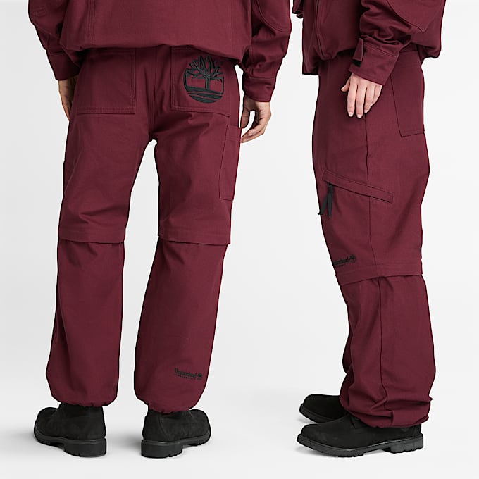 Pantalon en toile 2-en-1 convertible Timberland® et HIGHSNOBIETY en bordeaux - 1