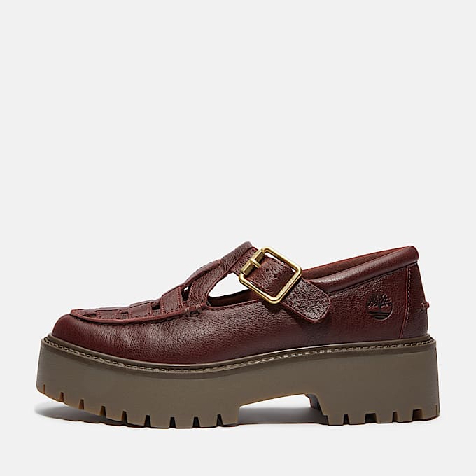 Stone Street Schnallenschuh mit Plateausohle für Damen in Dunkelrot