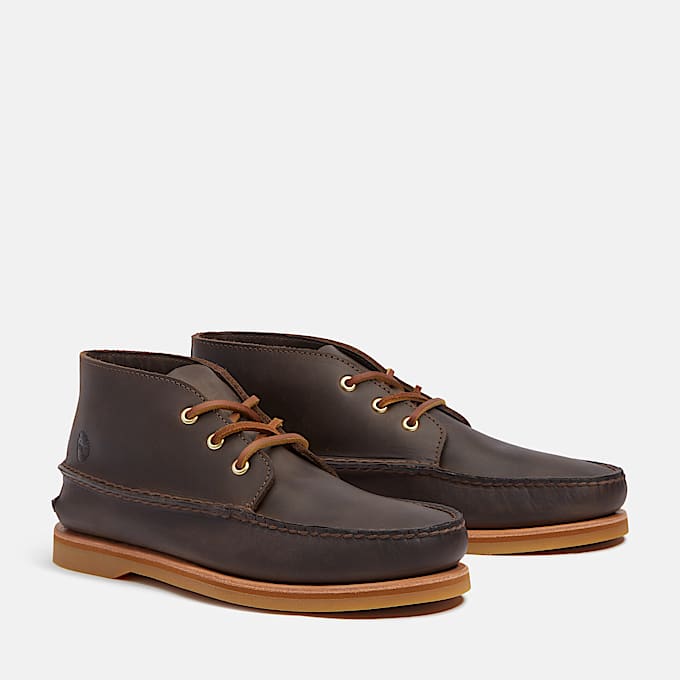 Crafted Boat Mid Boot for Men in Dark Brown