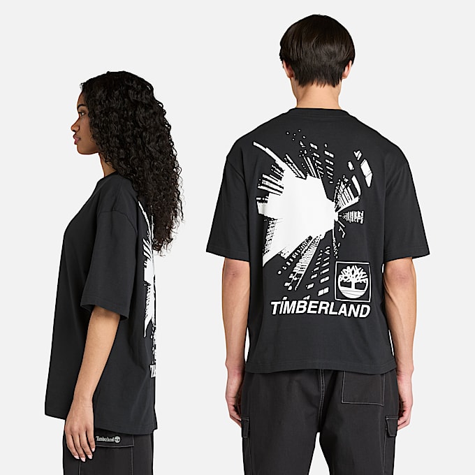 Building Blocks T-Shirt mit kurzen Ärmeln und Grafik in Schwarz