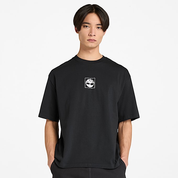 Building Blocks T-Shirt mit kurzen Ärmeln und Grafik in Schwarz