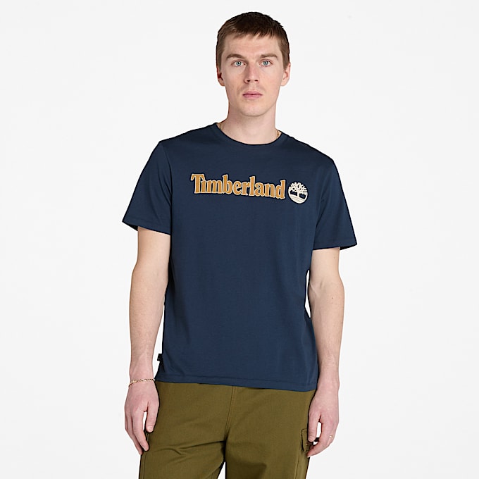 Kennebec River Linear Logo-T-Shirt für Herren in Dunkelblau