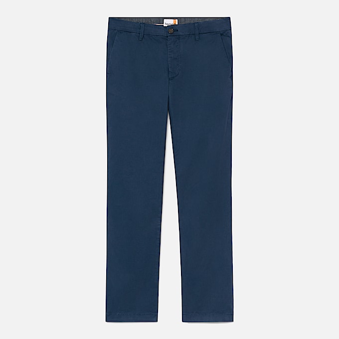 Pantalon chino droit en sergé Claremont pour homme en bleu foncé - 1