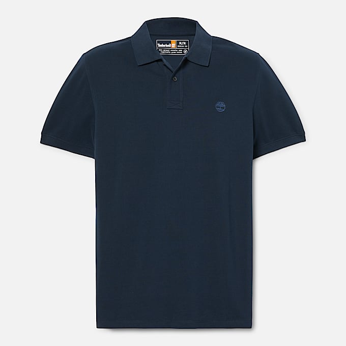 Polo en piqué à manches courtes Millers River pour homme en bleu foncé - 1