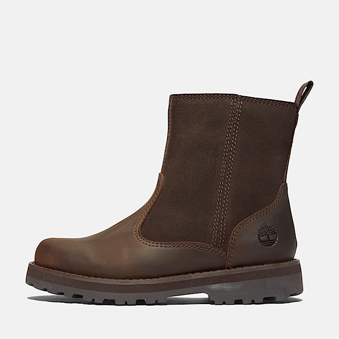 Bottine à doublure chaude Courma Kid pour enfant en marron foncé