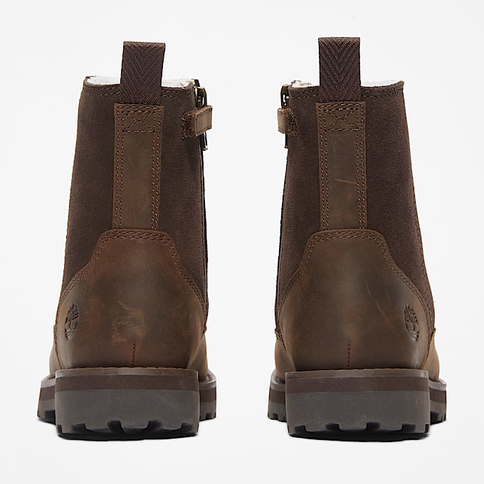 Bottine à doublure chaude Courma Kid pour enfant en marron foncé