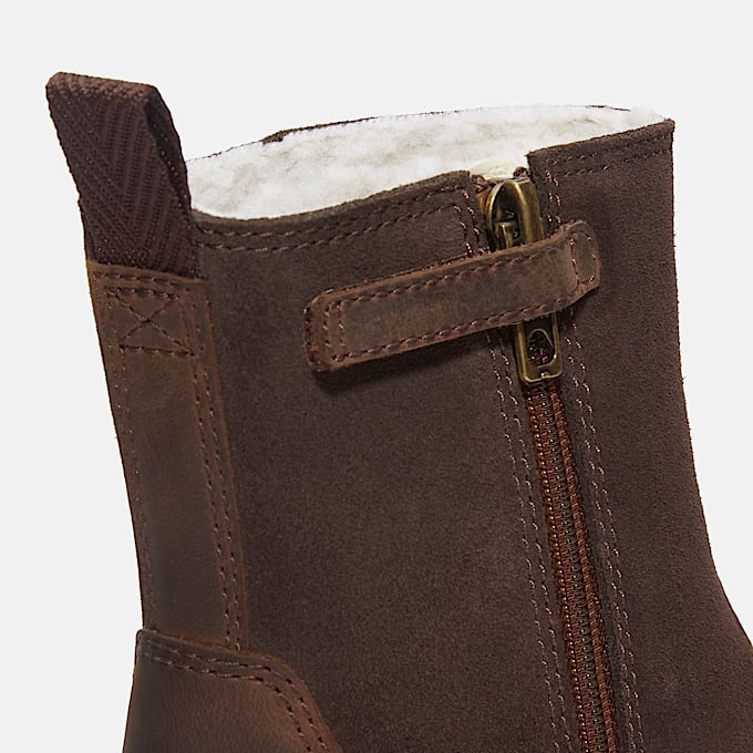 Bottine à doublure chaude Courma Kid pour enfant en marron foncé