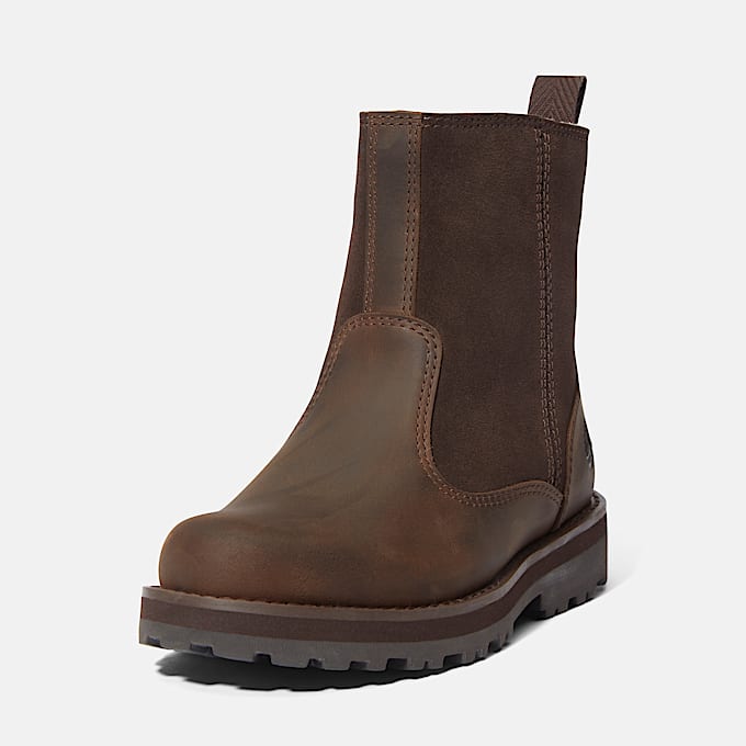 Bottine à doublure chaude Courma Kid pour enfant en marron foncé