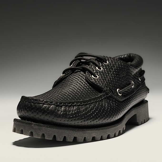 Chaussure bateau authentique cousue main à 3 œillets Timberland® pour homme en Noir