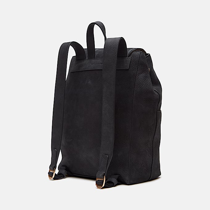 11-Liter-Rucksack aus weichem Leder in Schwarz