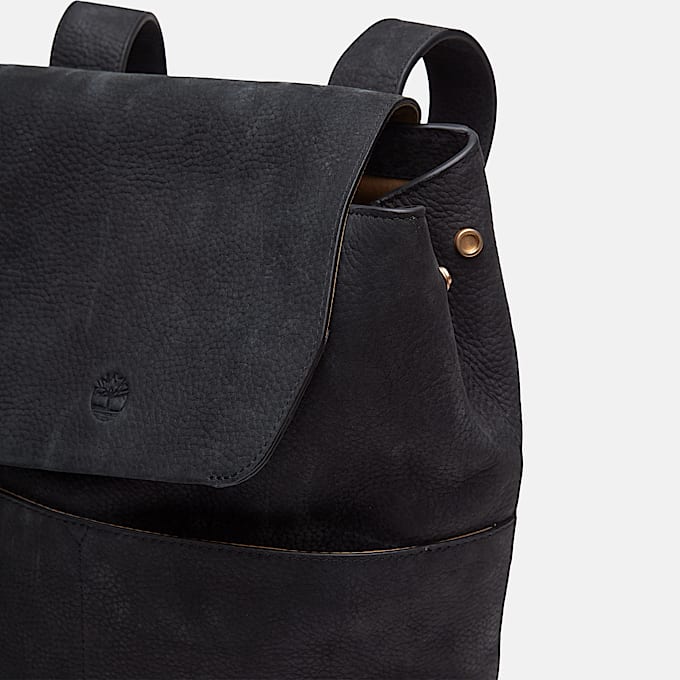 11-Liter-Rucksack aus weichem Leder in Schwarz