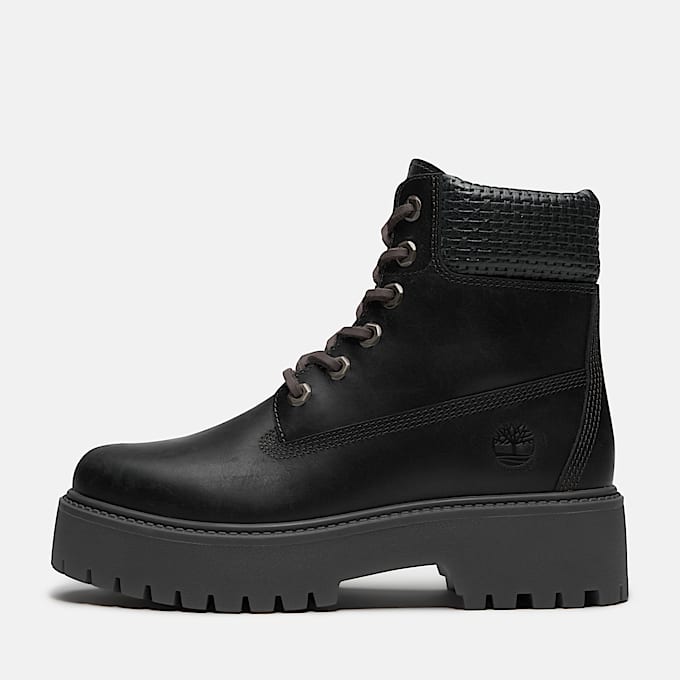 Wasserdichter Stone Street 6-Inch-Boot mit Plattform für Damen in Schwarz