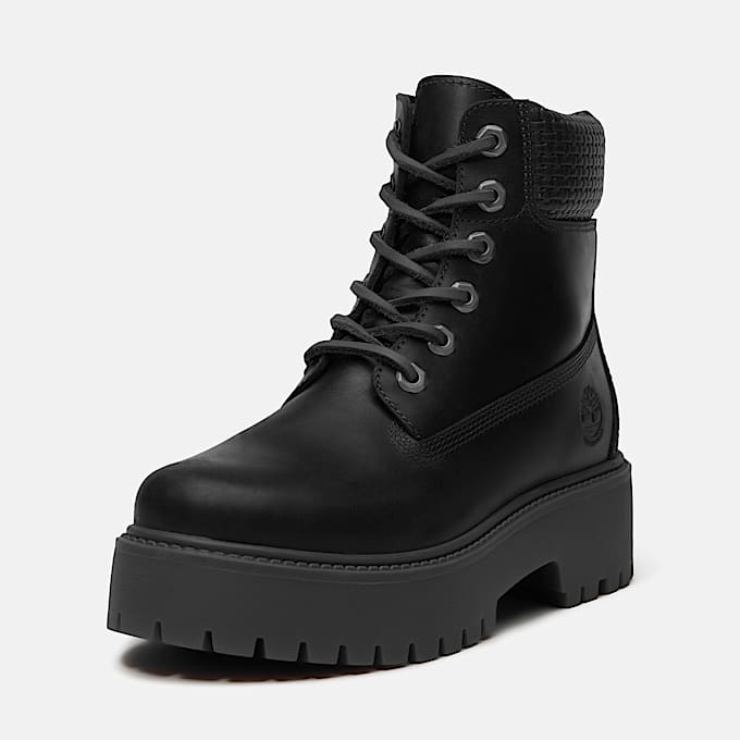Wasserdichter Stone Street 6-Inch-Boot mit Plattform für Damen in Schwarz