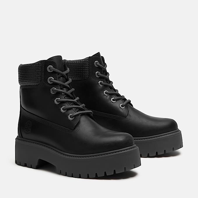 Wasserdichter Stone Street 6-Inch-Boot mit Plattform für Damen in Schwarz
