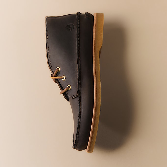 Bottine bateau mi-haute Crafted pour homme en marron foncé