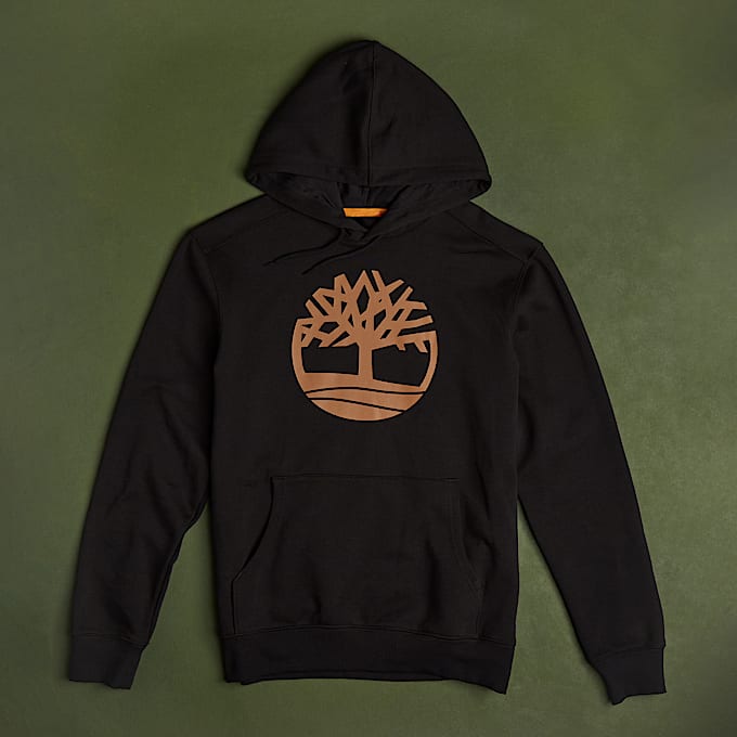 Sweat à capuche à logo arbre Kennebec River pour homme en Noir - 1