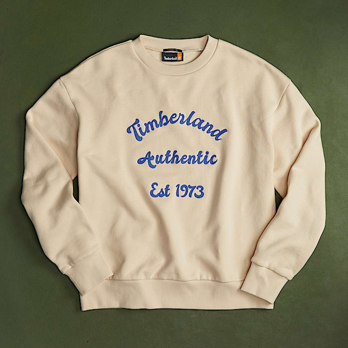 Sweatshirt mit Rundhalsausschnitt und gebürstetem Rücken für Damen in Beige - 1
