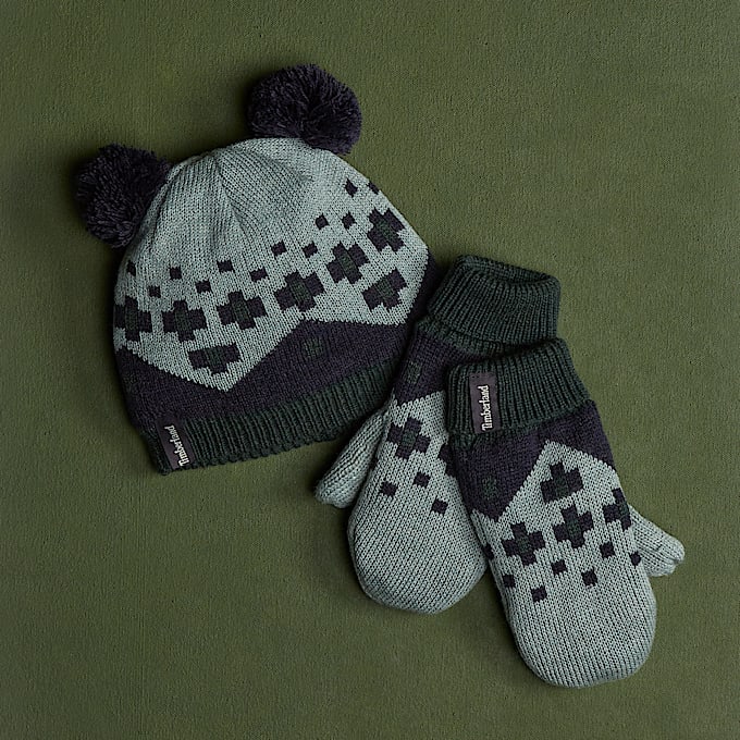 Fair-Isle-Set für Kinder in Grau - 1