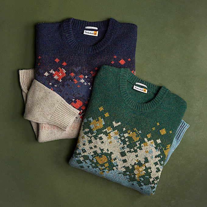 Fair-Isle-Pullover für Herren in Grau