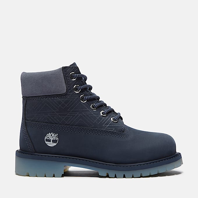 Bright blue timberland boots top